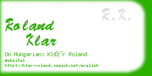 roland klar business card